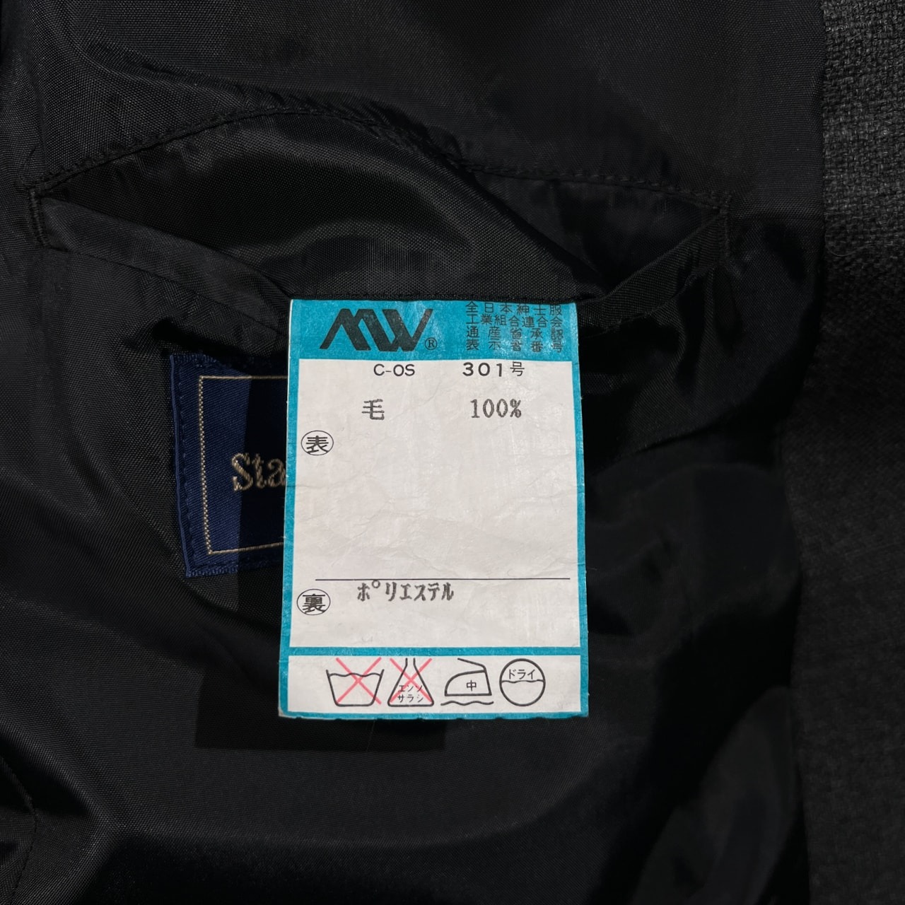 Stanley Blacker スタンリーブラッカー 金ボタン ダブル ブレザー テーラードジャケット 92-80-170 (92 A5) /メンズ/グレー