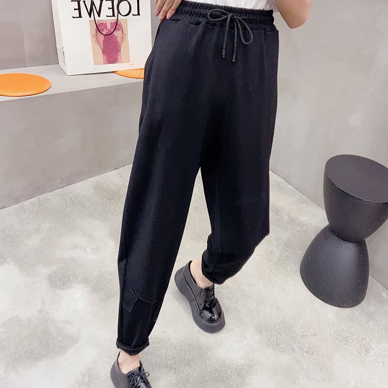 ブラックパンツ ルーズスプリング薄手カジュアル 春物 ミックスインファッション81479134784