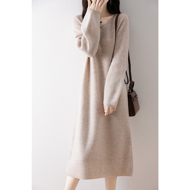 【ワンピース】 ワンピース レディース おしゃれ 冬 ワンピース きれいめ 可愛い 春 秋 冬 ミモレ ワンピース 20代 30代 40代 ワンピース 春秋 ワンピースドレス ニット ワンピース 韓国  ワンピース ドレス ワンピース 婚活 顔合わせ 食事会 ベージュ キャメル 茶色 オレンジ グリーン 緑