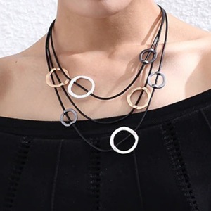 Circle Triple Strand Choker Necklace / サークル トリプル ストランド チョーカー ネックレス