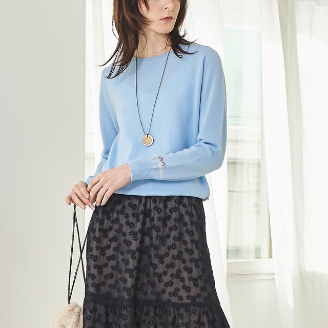 DiDi Guranjie  カシミア混ニット （ライトブルー）