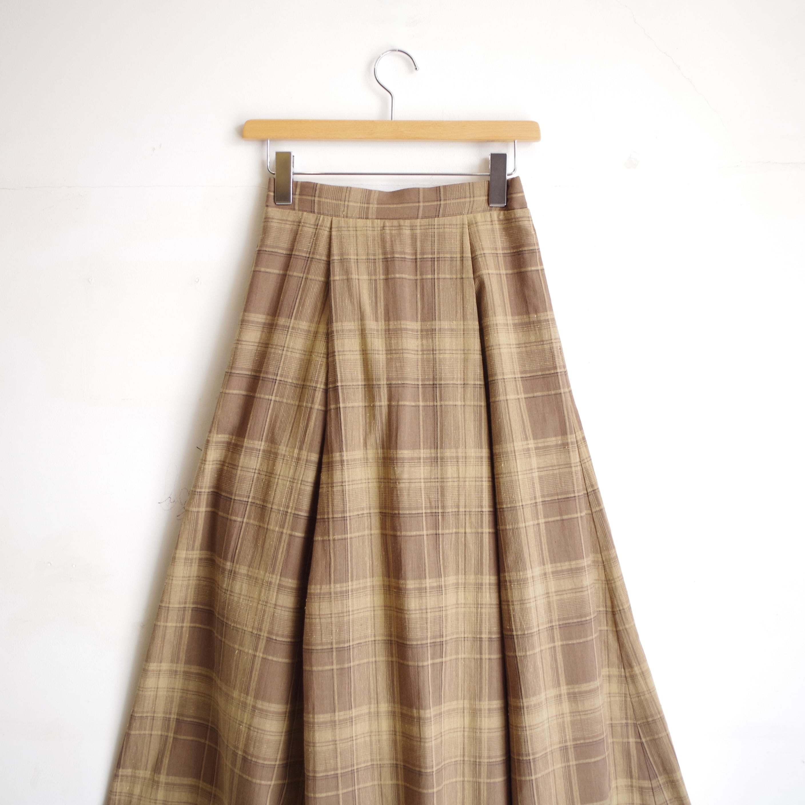 SINME リネンチェックスカート | 1F Store