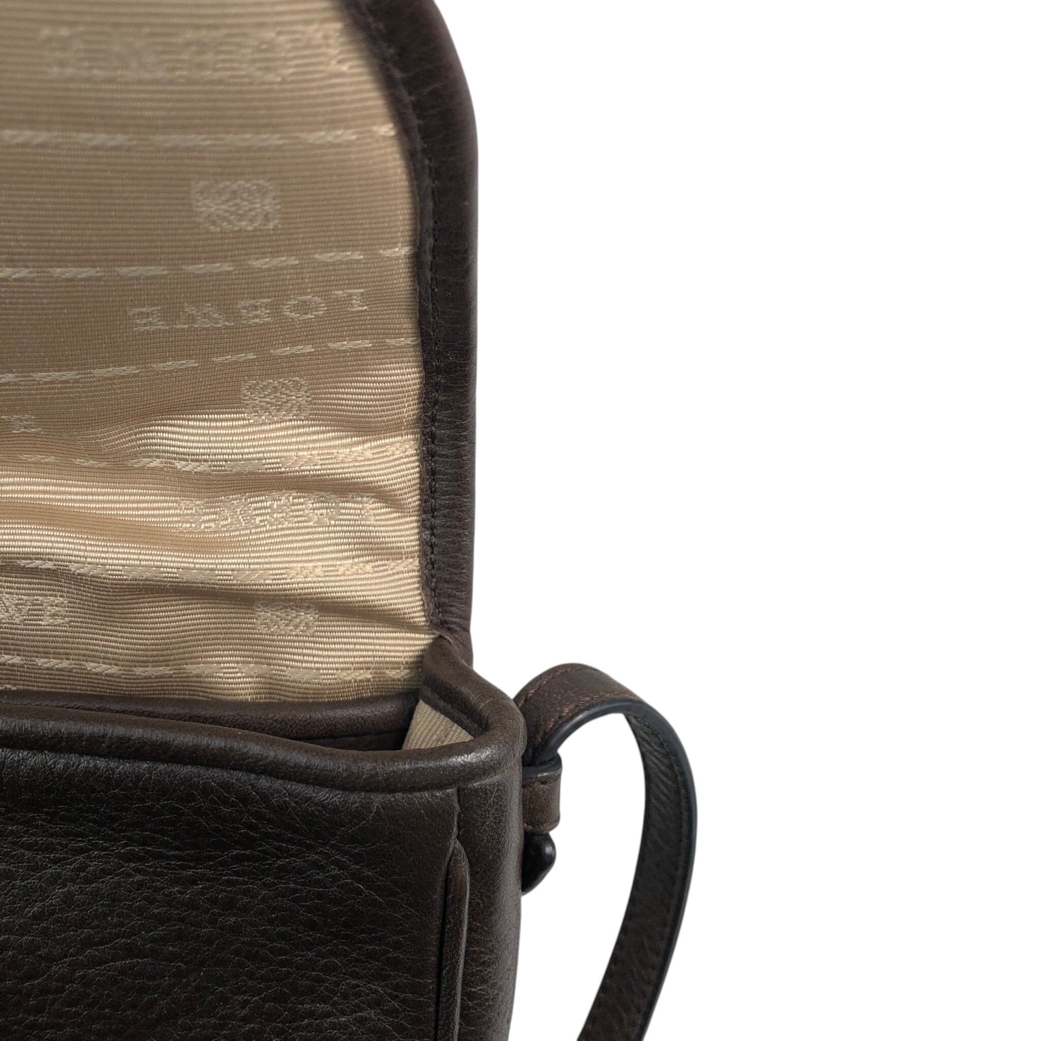 【お値下げ中】ロエベ　ショルダーバッグ　型押しレザー　ヴィンテージ　ブラウン LOEWE ロエベ ショルダーバッグ ブラウン 型押しロゴ レザー ミニ