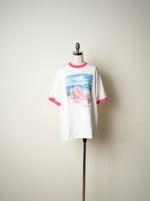 グラフィックプリント リンガーTシャツ