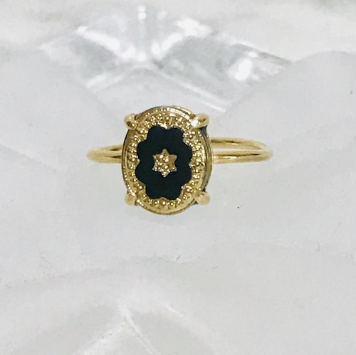 vintage golden sun ring (black) #7 SWAY