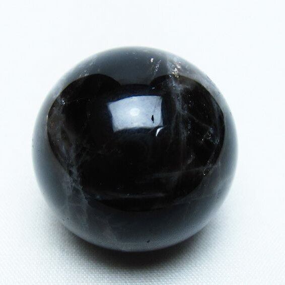 モリオン 丸玉 34mm 黒水晶 スフィア 置物 一点物 141-7998