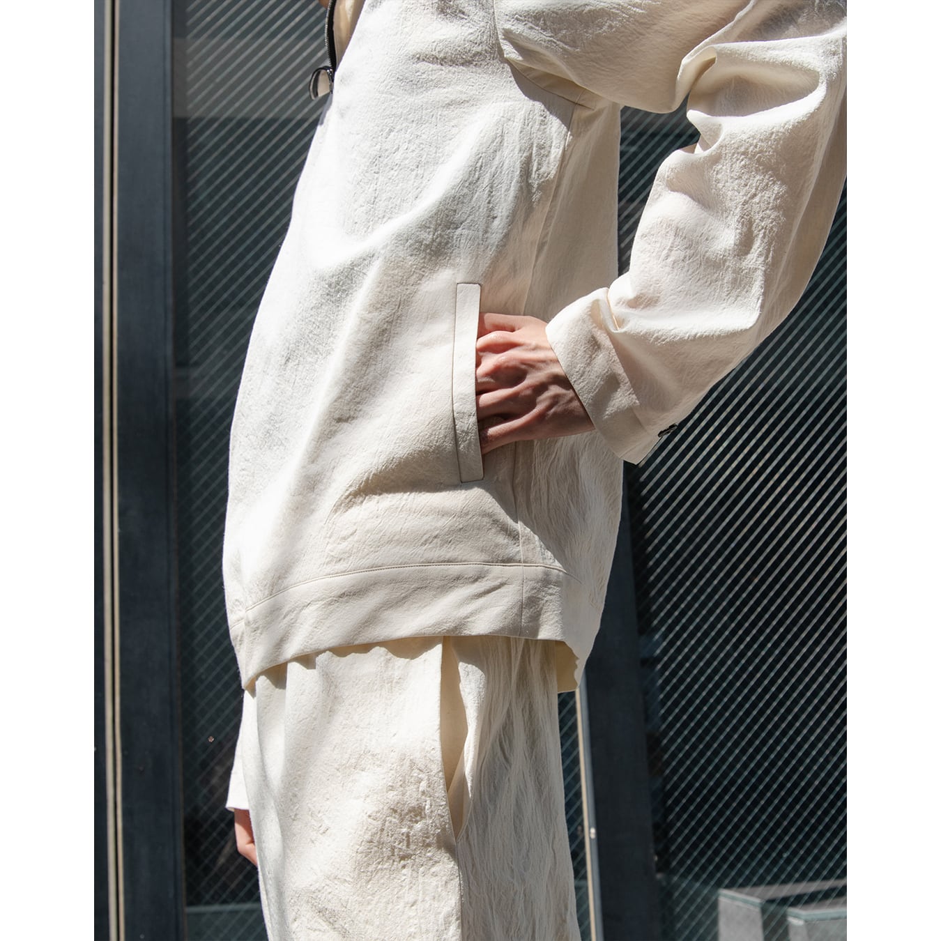 kujaku] (クジャク) 2024SS J-825 / anorak hoodie (white) | Clique