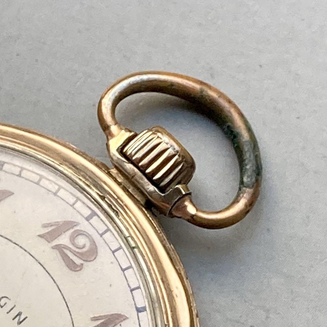 動作品】エルジン ELGIN アンティーク 懐中時計 手巻き オープン