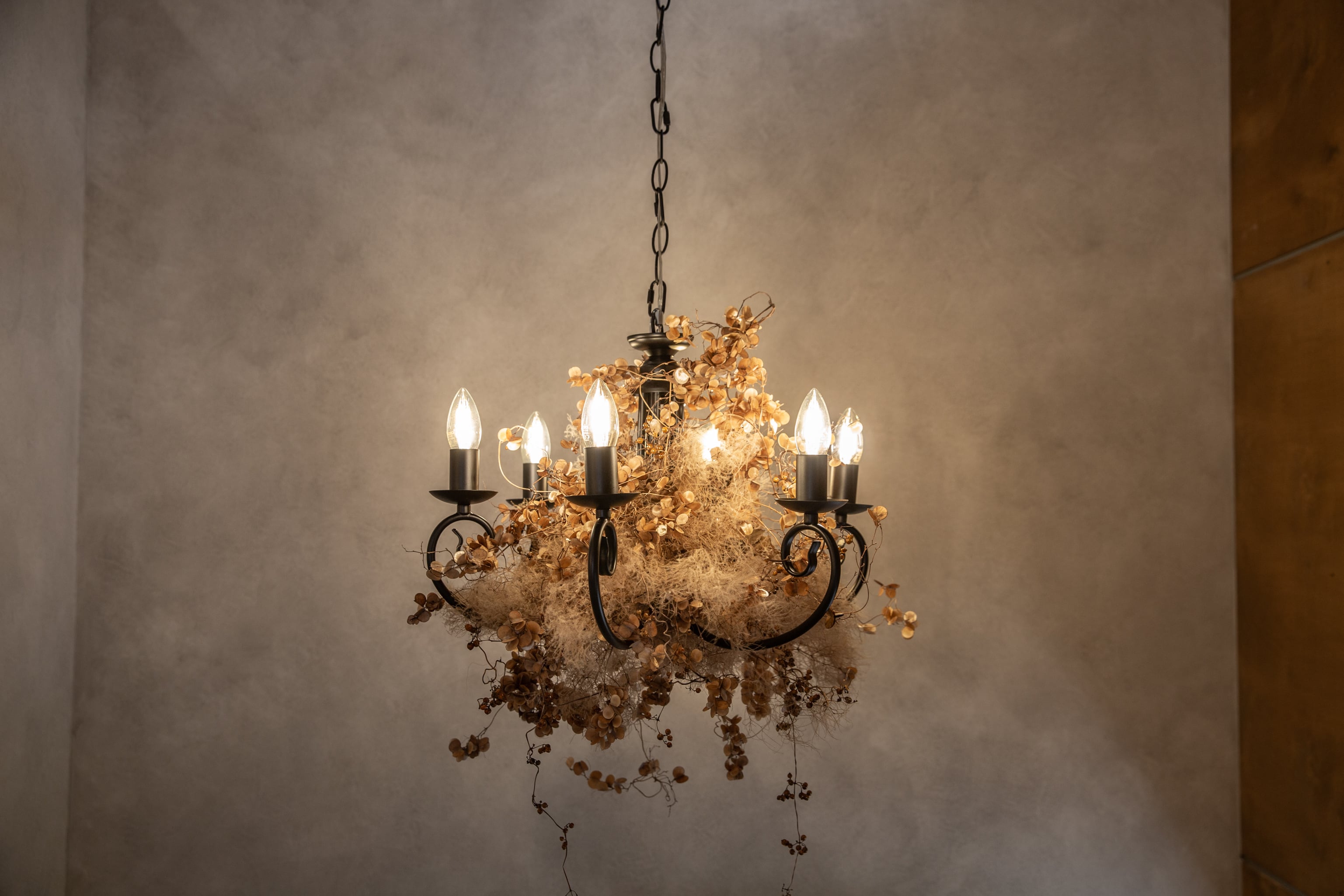 ブラウンスモークガラスのシャンデリア NEW【送料無料】品番TY-8 ヤマイモツル・スモークツリー(シャンデリア