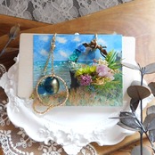 【生花風】絵画「プールヴィルの断崖の上の散歩」リースピアス/イヤリング