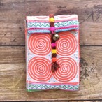 タイ  モン族刺繍 古布 カードケース  ピンク