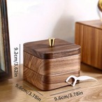 木製　つまようじボックス　ブラックウォールナット　ブラウン　高級　デンタルフロスボックス　無垢材　つまようじ　収納ボックス　小さい　コンパクト　可愛い　小物入れ　蓋付き　積み重ね可能　２段