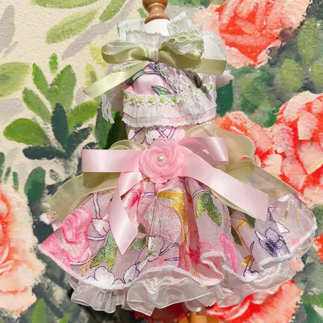 オフショル刺繍フレアードレス 00449