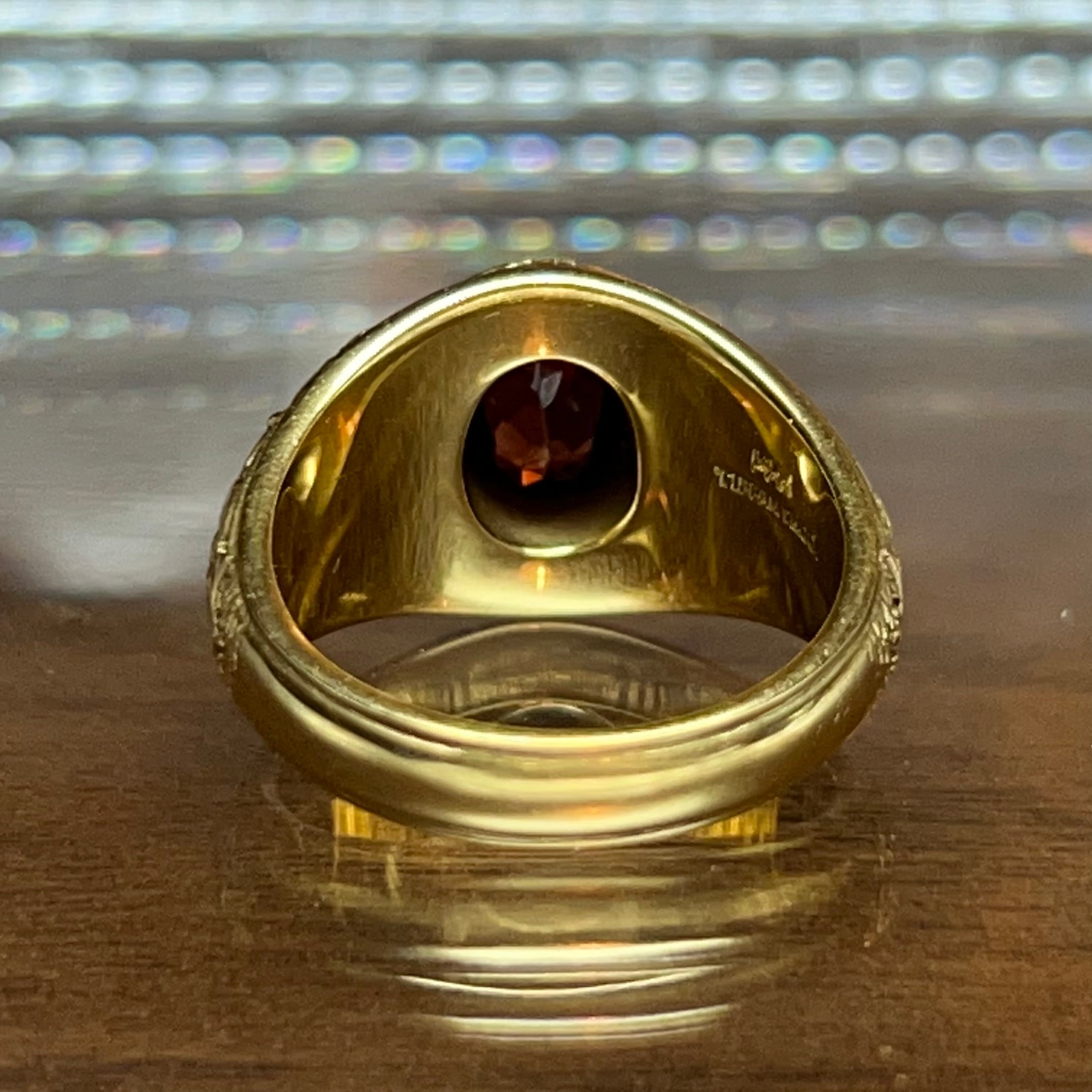 VINTAGE TIFFANY & CO. USNA 1927 Class Ring 14K Gold & Garnet