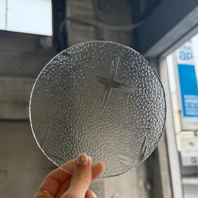 【受注生産】レトロガラス丸皿S　いろり