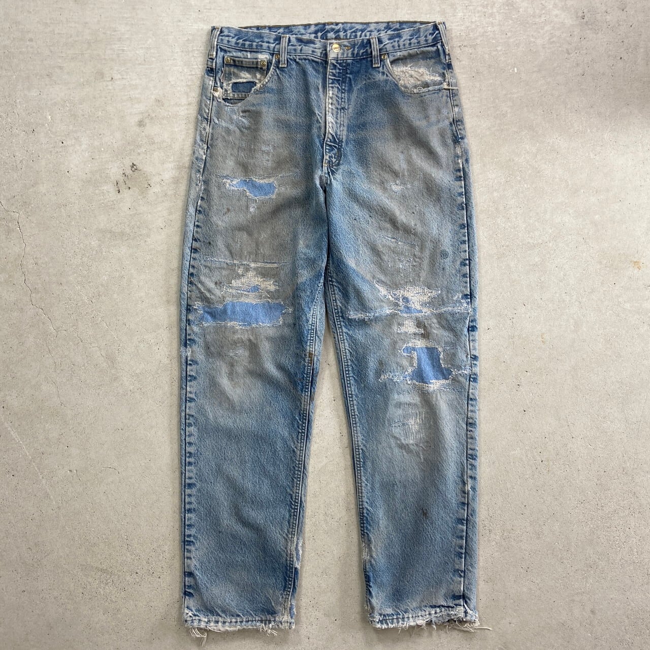 Carhartt カーハート テーパード デニムパンツ ボロ リペア メンズW36