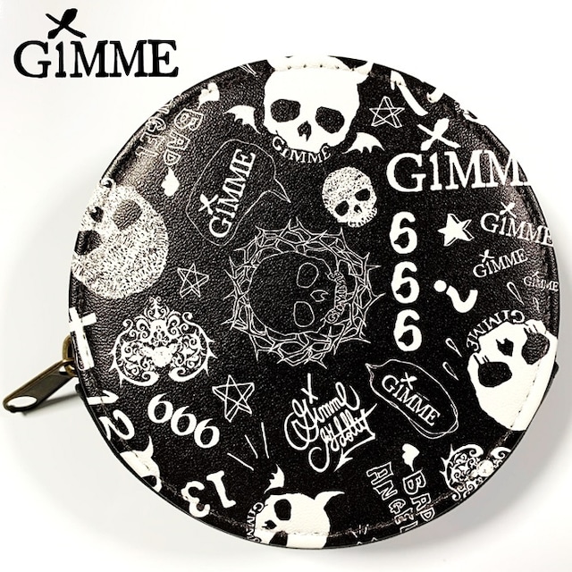 GiMME / ギミー「COIN CASE TYPE-C」コインケース 小銭入れ ミニ財布 サイフ ウォレット コンパクト PUレザー 黒白 ブラック ホワイト スカル ドクロ メンズ レディース ロック パンク バンド ROCK PUNK プレゼント ギフトラッピング無料 人気 売れ筋 Rogia