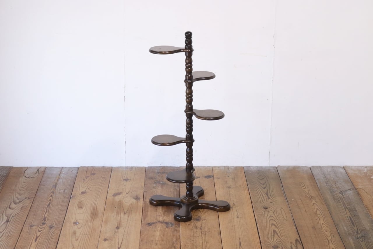 M♦希少 Najico社製　ヴィンテージ  木製飾り台　2台 レトロ 花台 プランタースタンド 飾り棚 展示台 ラック オーク材