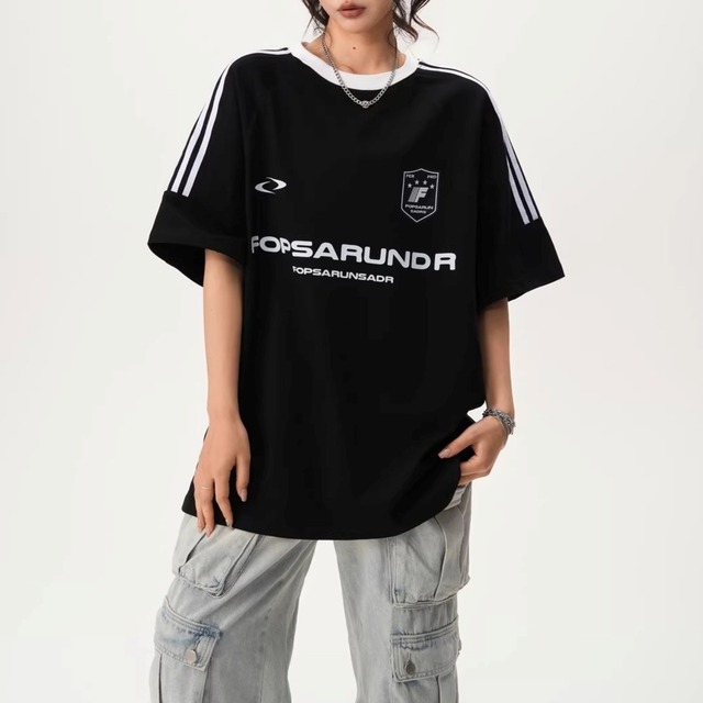 サイドラインルーズフォルムリンガーTシャツ 4col   R01932