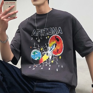 全3色 Tシャツ カットソー プリント カジュアル おしゃれ