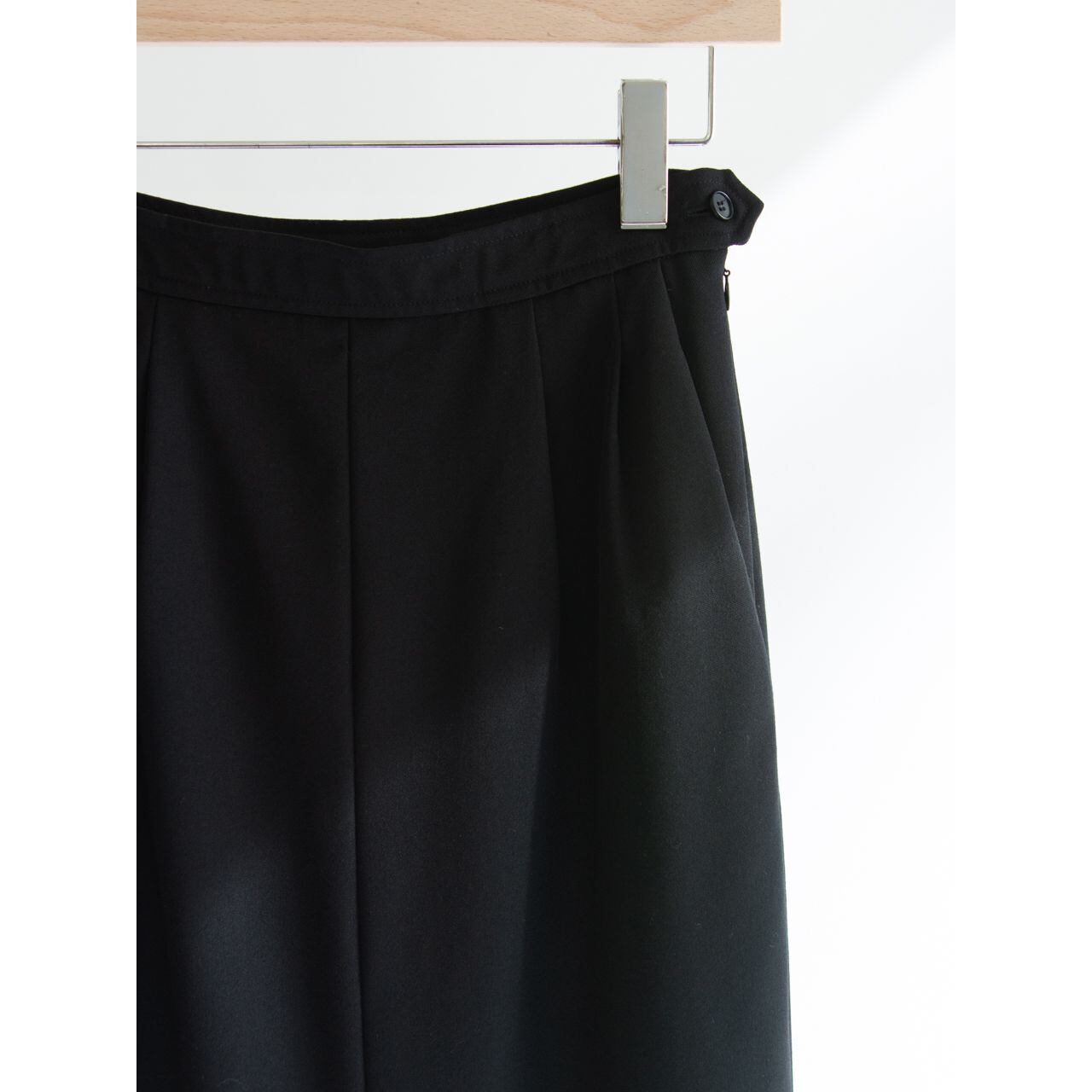 【YVES SAINT LAURENT rive gauche】Made in France 100% Wool 2Tuck Skirt(イヴサンローラン リブ ゴーシュ フランス製 ツータック ウールスカート)