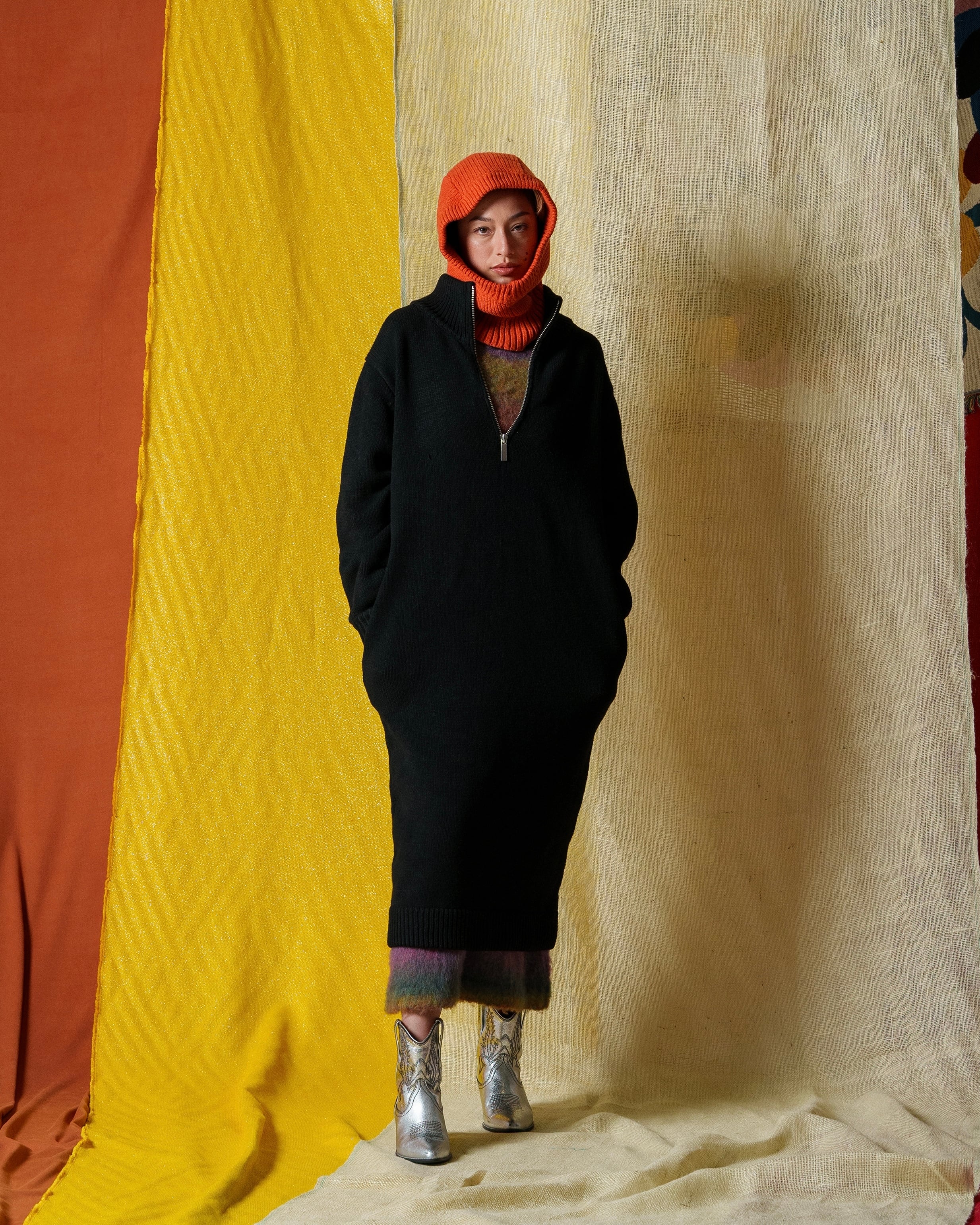 Half Zip Warm Onepiece / ハーフジップウォームワンピース