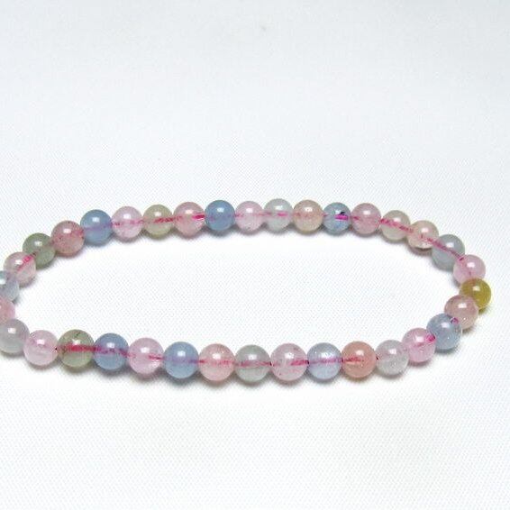 ミックスカラーベリル ブレスレット 5mm 一点物 メール便可 [M便 1/10] 111-48781