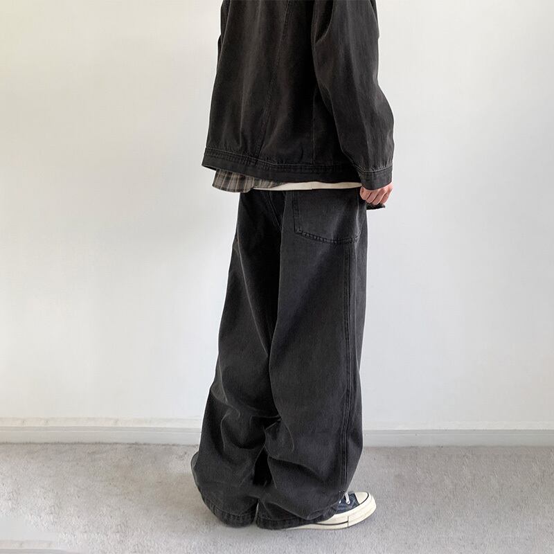 jiwuus鉄黒ウォッシュデニムパンツ【M0057】 | mblueshop