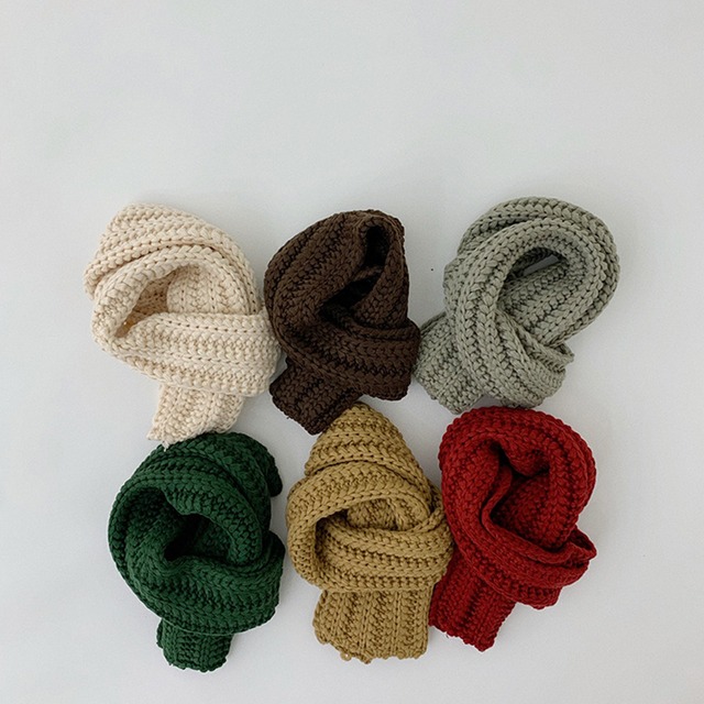 【BABY&KID】暖かい無地マフラー