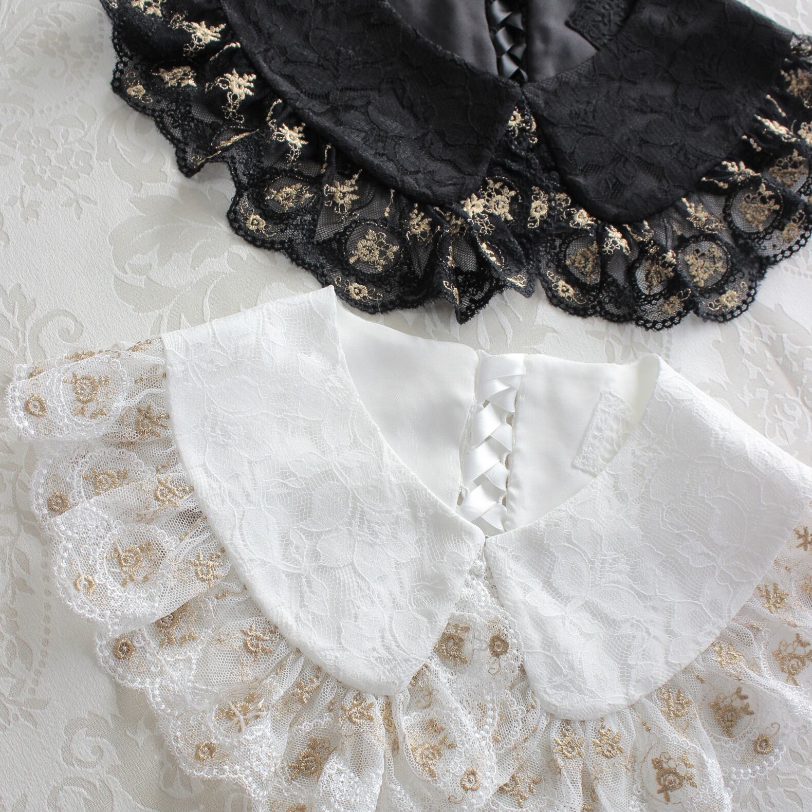 付け襟／lace lace-up collar (gold embroidery) | Eden;