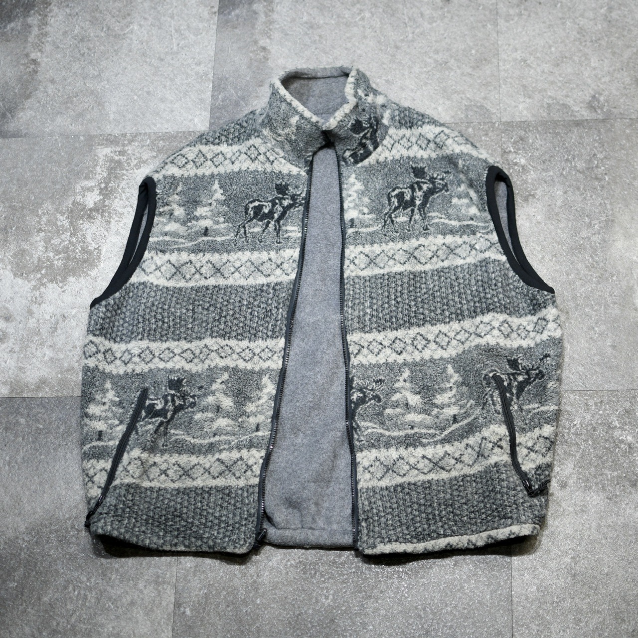 reversible fleece vest