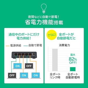 サンワサプライ ギガビット対応 スイッチングハブ (5ポート・マグネット付き) LAN-GIGAP501BK