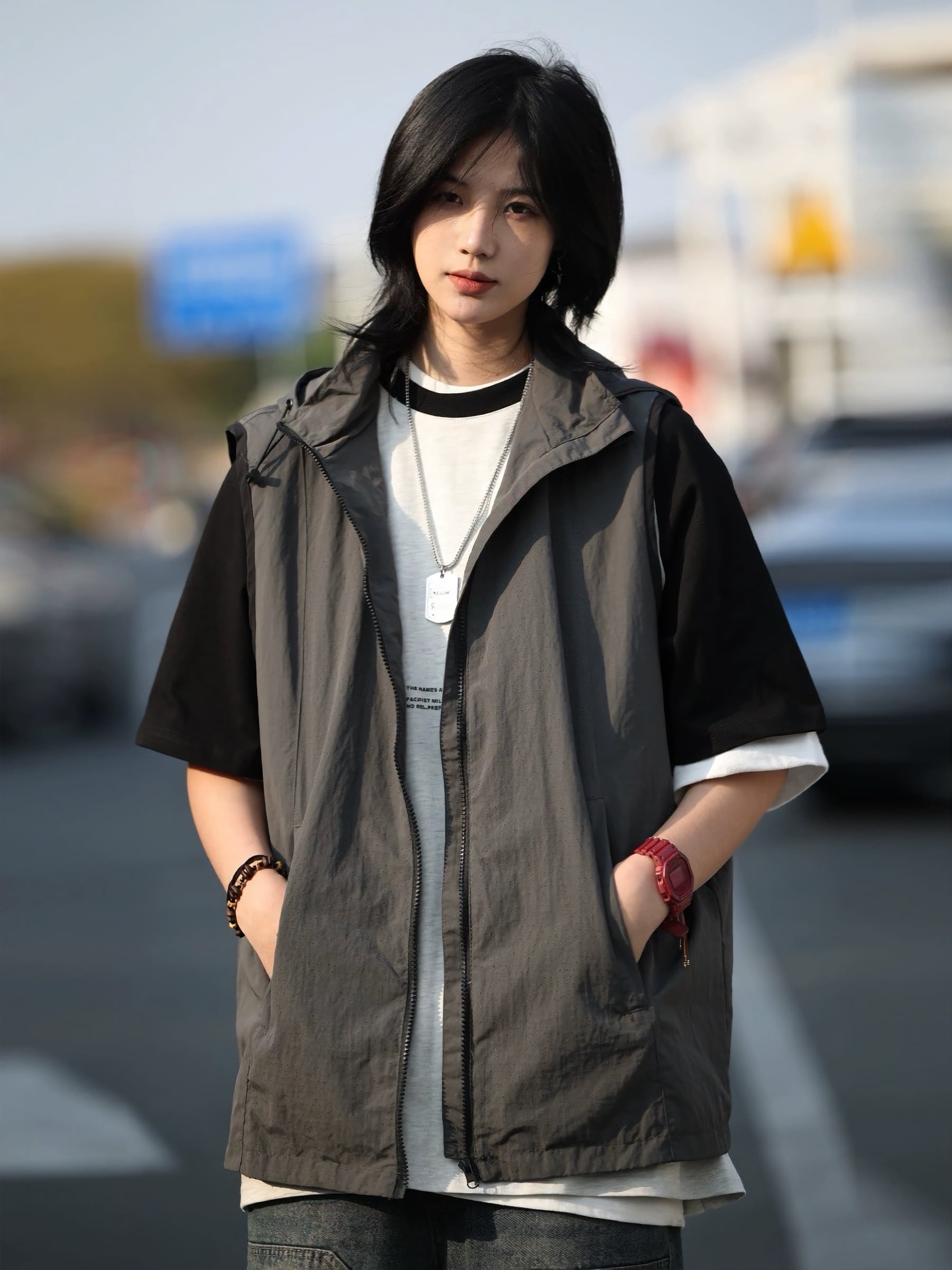 フーデッドナイロンベスト / Hooded Nylon Vest