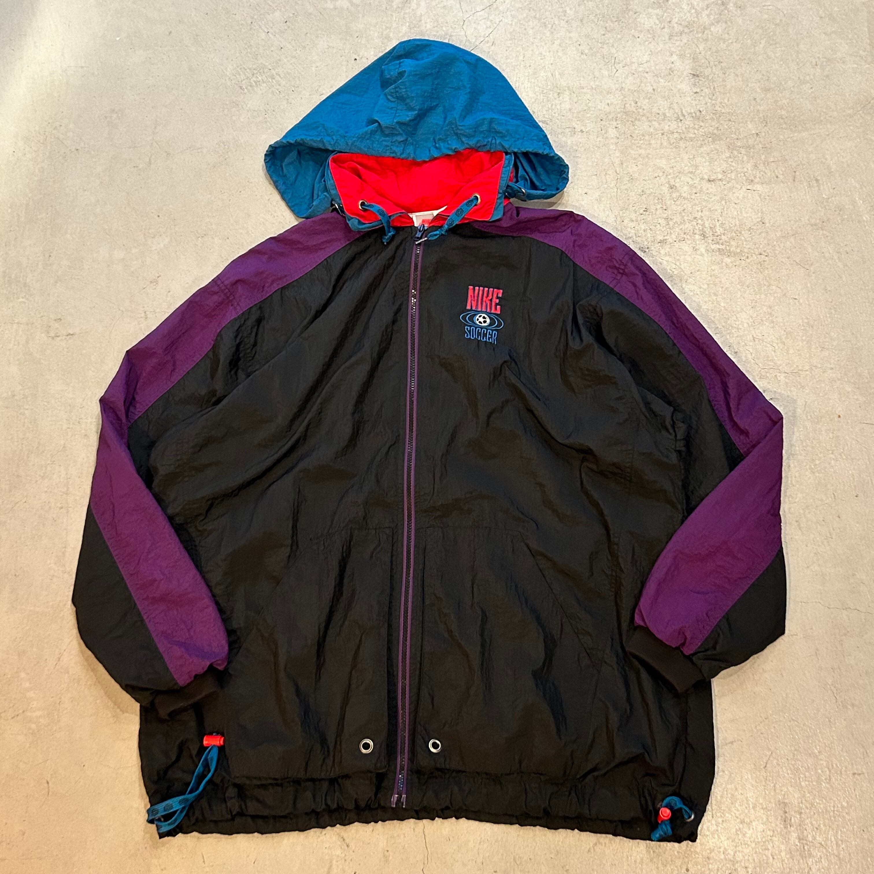 90s NIKE SOCCER nylon hooded jacket【高円寺店】