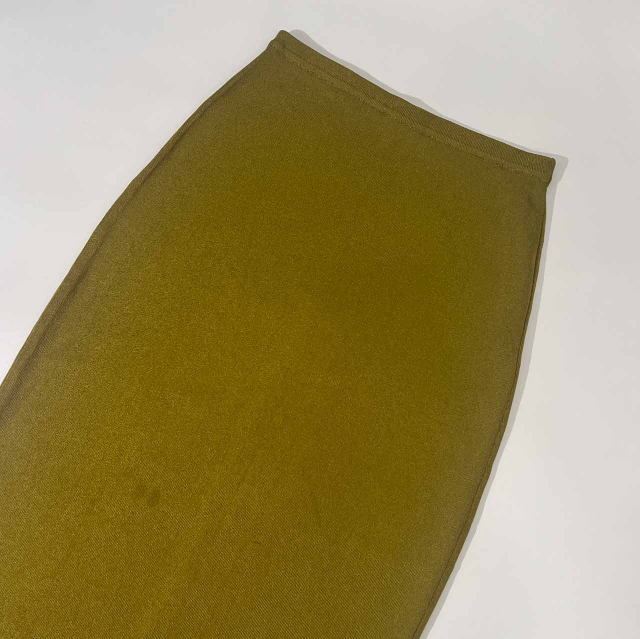 イタリア製 Lorella Braglia ロレーラ・ブラリア ニット タイト ロング丈 スカート M/カラシ色系 レディース