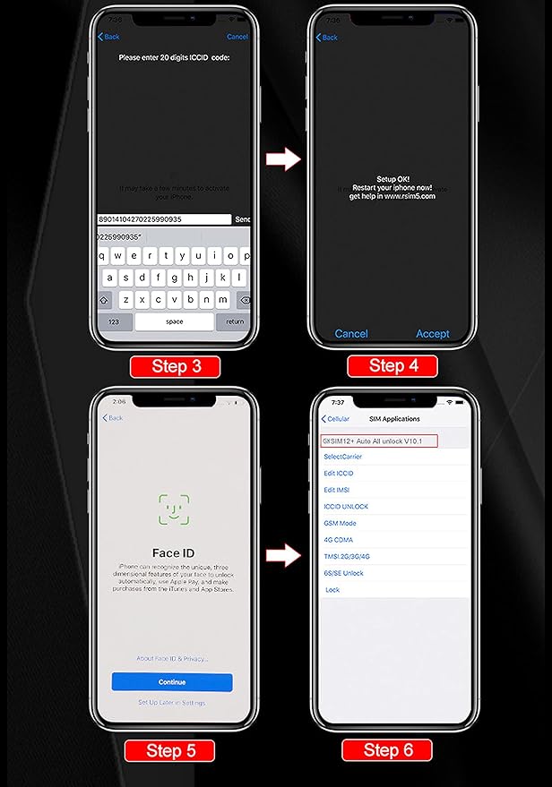SIM iOS14.7 対応 Unlock SIM ロック解除アダプタ SoftBank/au/docomo
