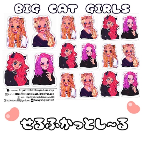 再販☆A5サイズセルフカットシール☆BIG CAT girls(=^ェ^=)