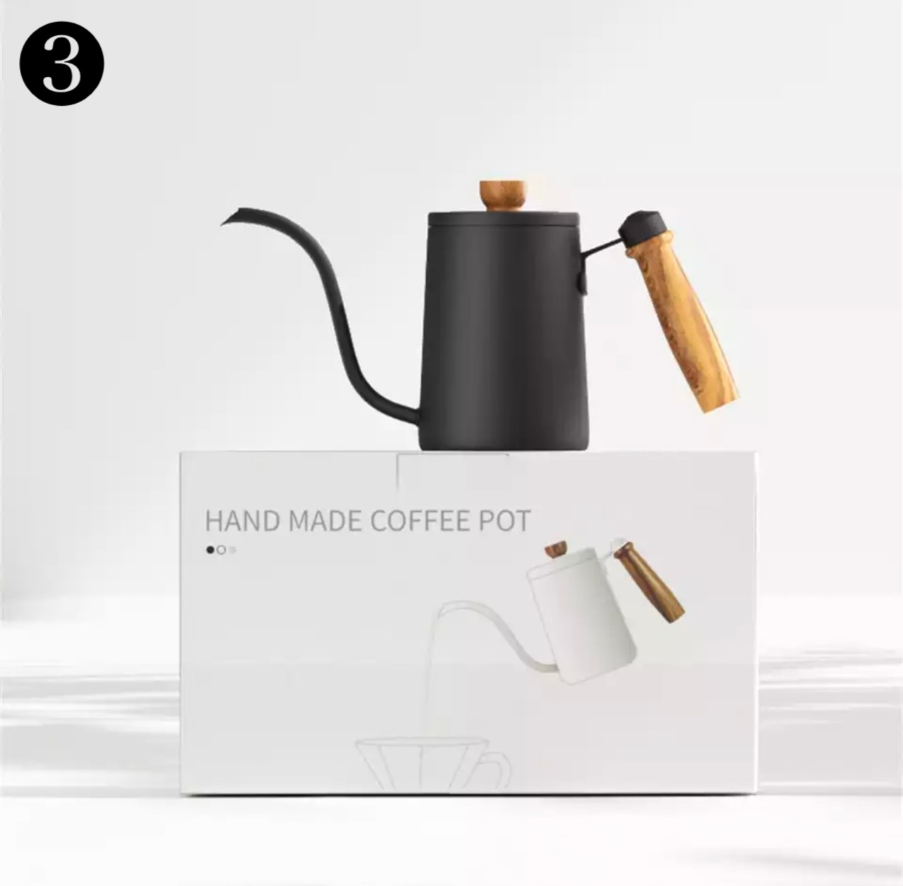 木製ハンドル　コーヒーポット