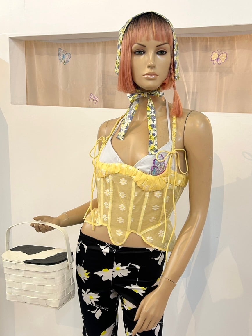 NODRESS Daisy see through jacquard ruffled corset