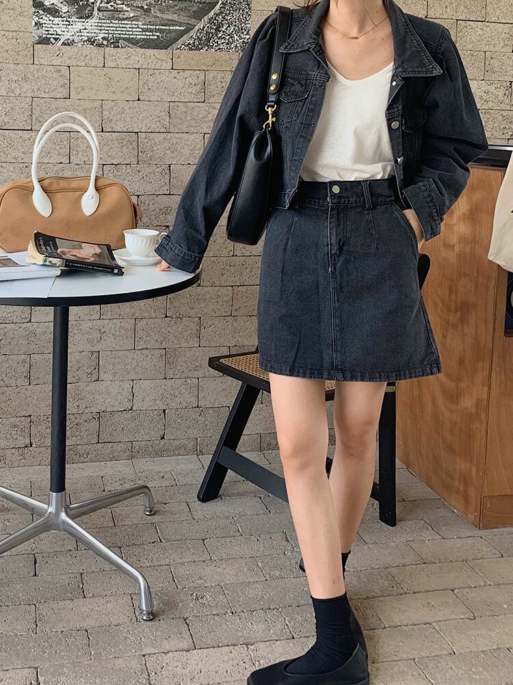 カジュアル薄手コート ショートスカート オータム 秋物 ビッグFスモールZ韓国77921006861