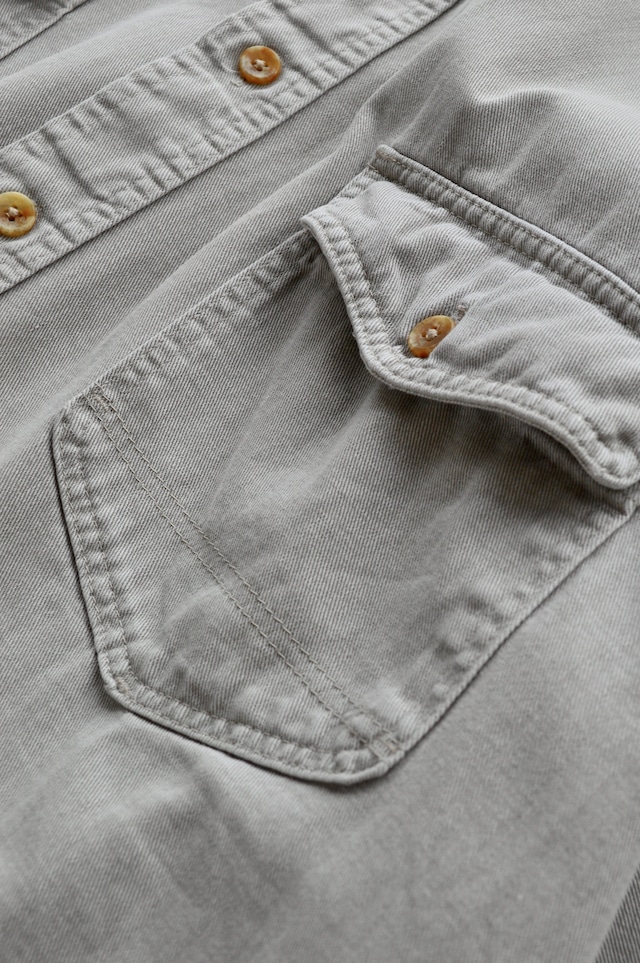 Eddie Bauer 1980's Eikhorn Twill Made in USA Heavy Twill Flap Work Shirt エディーバウアー 80s シャツ エルクホーンツイル
