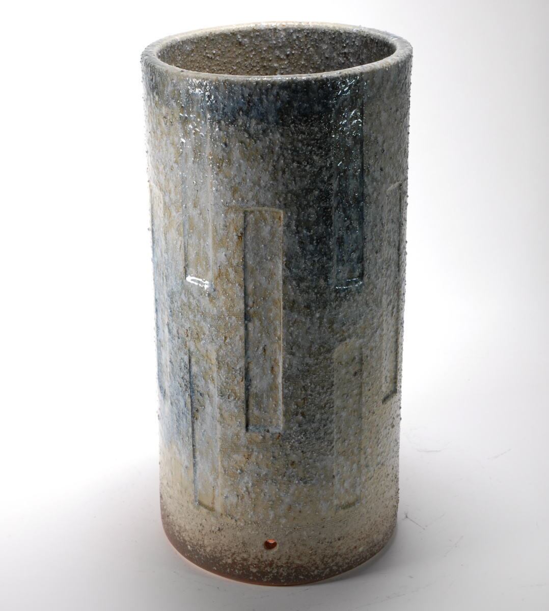 窯変面取傘立 （信楽焼き・陶器・傘立て・梅雨・雨・玄関・収納・B038