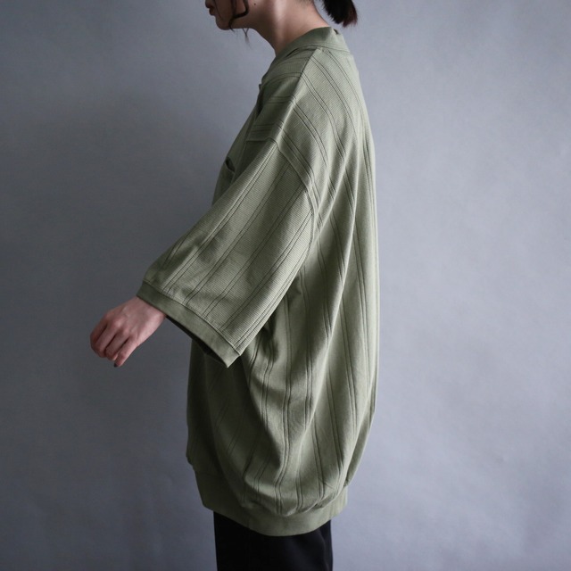 "KING SIZE" pistachio green XXXL over size h/s pullover