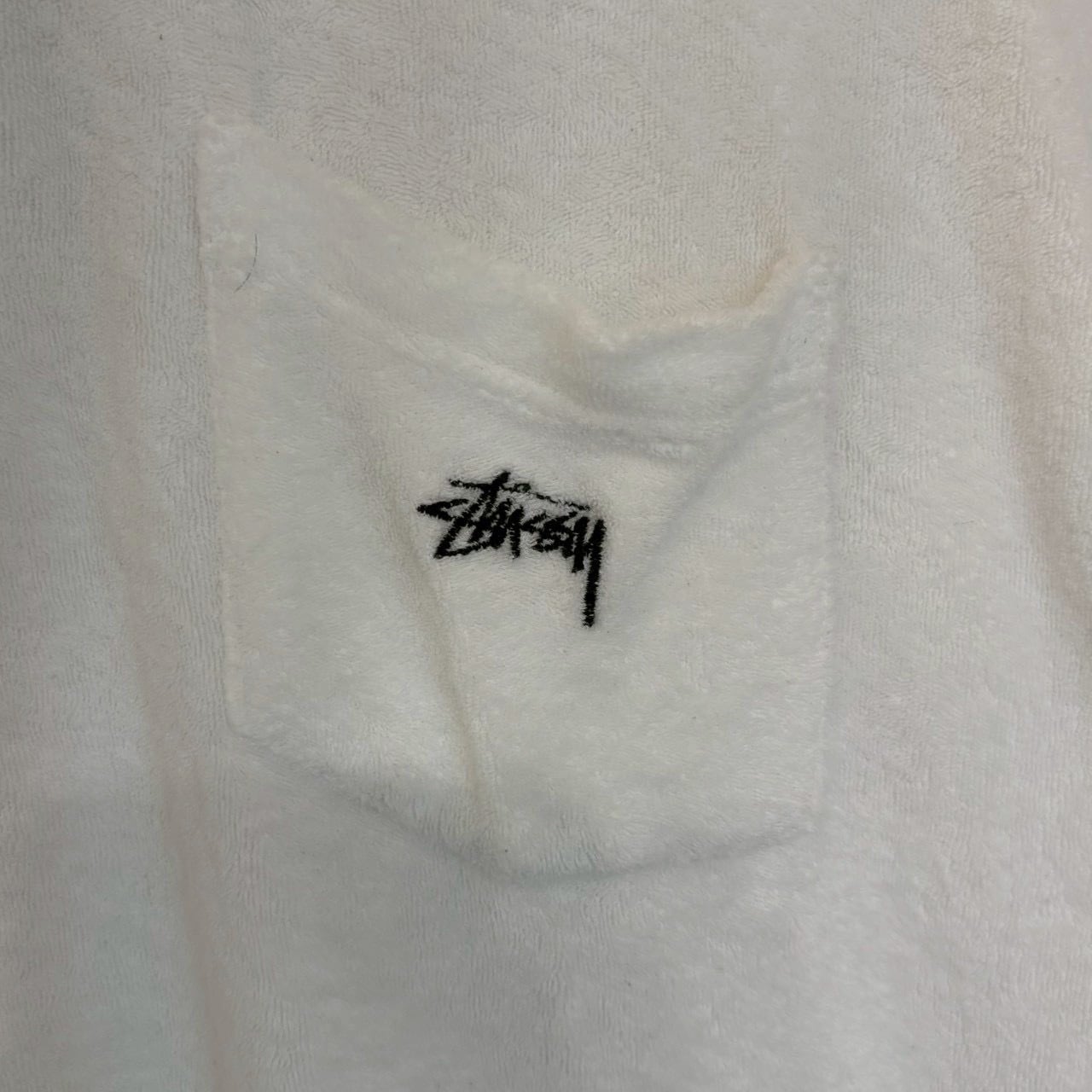 stussy ステューシー ポロシャツ M パイル生地 刺繍ロゴ ワンポイント