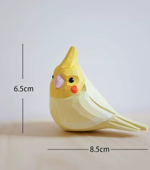 グレー+イエロー2点セット 木彫り 小鳥 オカメインコ 置物 かわいい 癒し系 手作り風 卓上オブジェ デスク飾り インテリア雑貨 リビング 玄関 寝室 新婚祝い 結婚祝い ギフト プレゼント 商品画像8