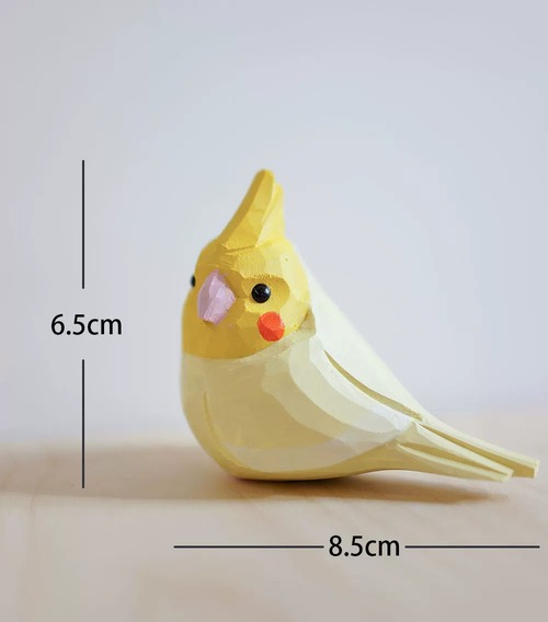 グレー+イエロー2点セット 木彫り 小鳥 オカメインコ 置物 かわいい 癒し系 手作り風 卓上オブジェ デスク飾り インテリア雑貨 リビング 玄関 寝室 新婚祝い 結婚祝い ギフト プレゼント 商品画像8