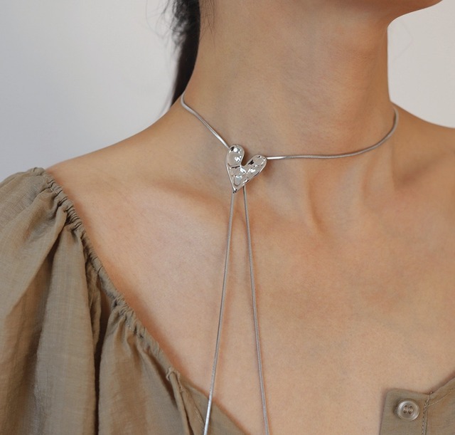 ロングハートネックレス