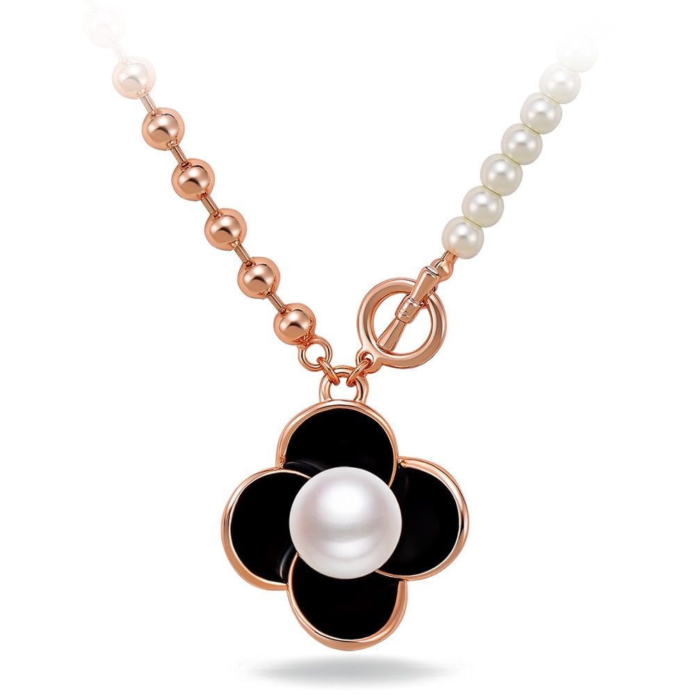 IUHA 【カメリア】チェーンパール お花 フラワー ネックレス 266iuhav