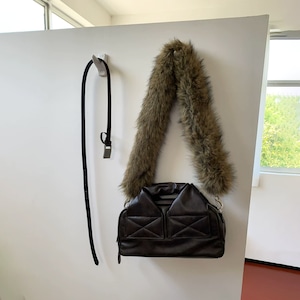 eco fur handle shoulder bag 14678