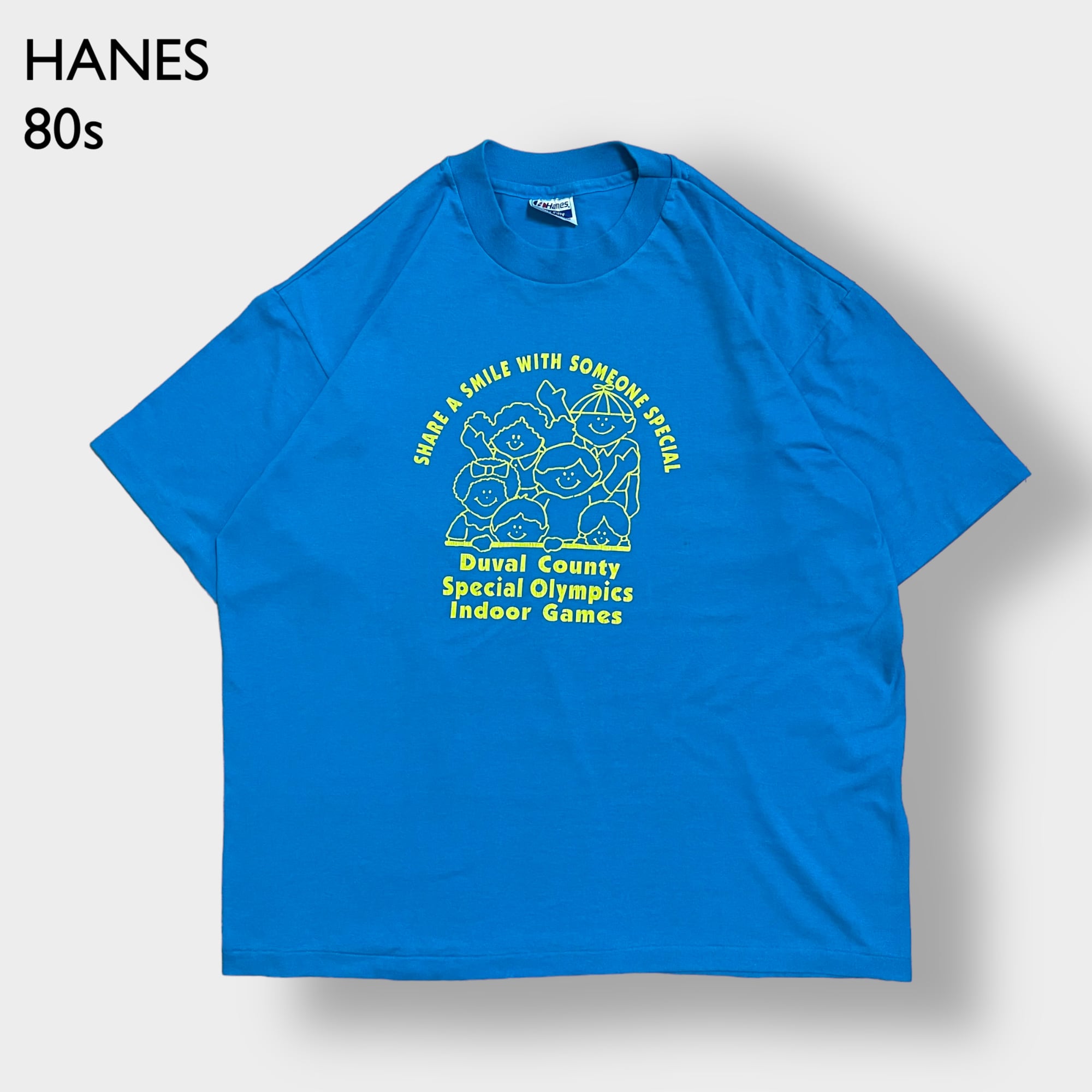 【Hanes】80s USA製 Tシャツ イラスト プリント シングルステッチ